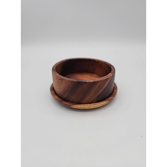 Vintage Monkeypod Covered Bowl Serving or Trinket Dish Phillipines 2 Piece - Picture 4 of 12